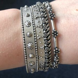 Assorted Brushed Silver Bangles